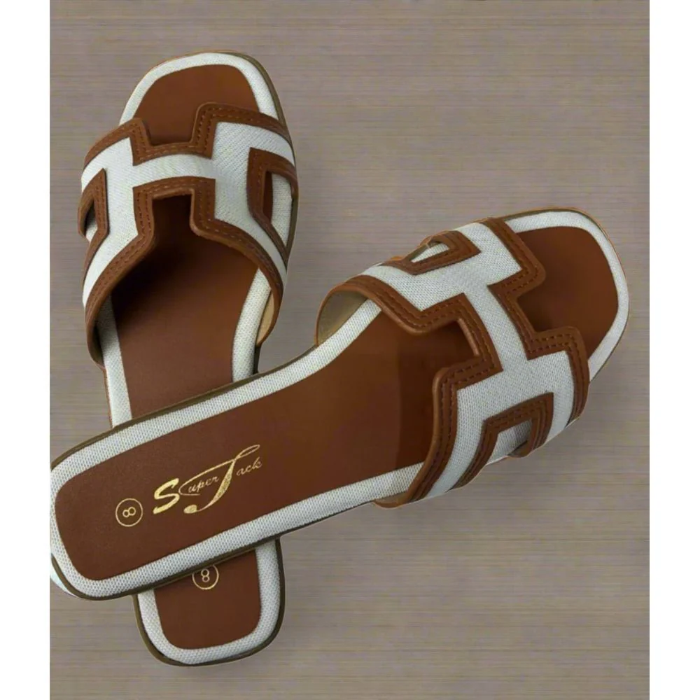 SuperJack White/Brown Sandal ā Style SJ2501