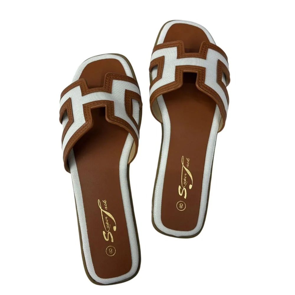 SuperJack White/Brown Sandal ā Style SJ2501 - Image 2