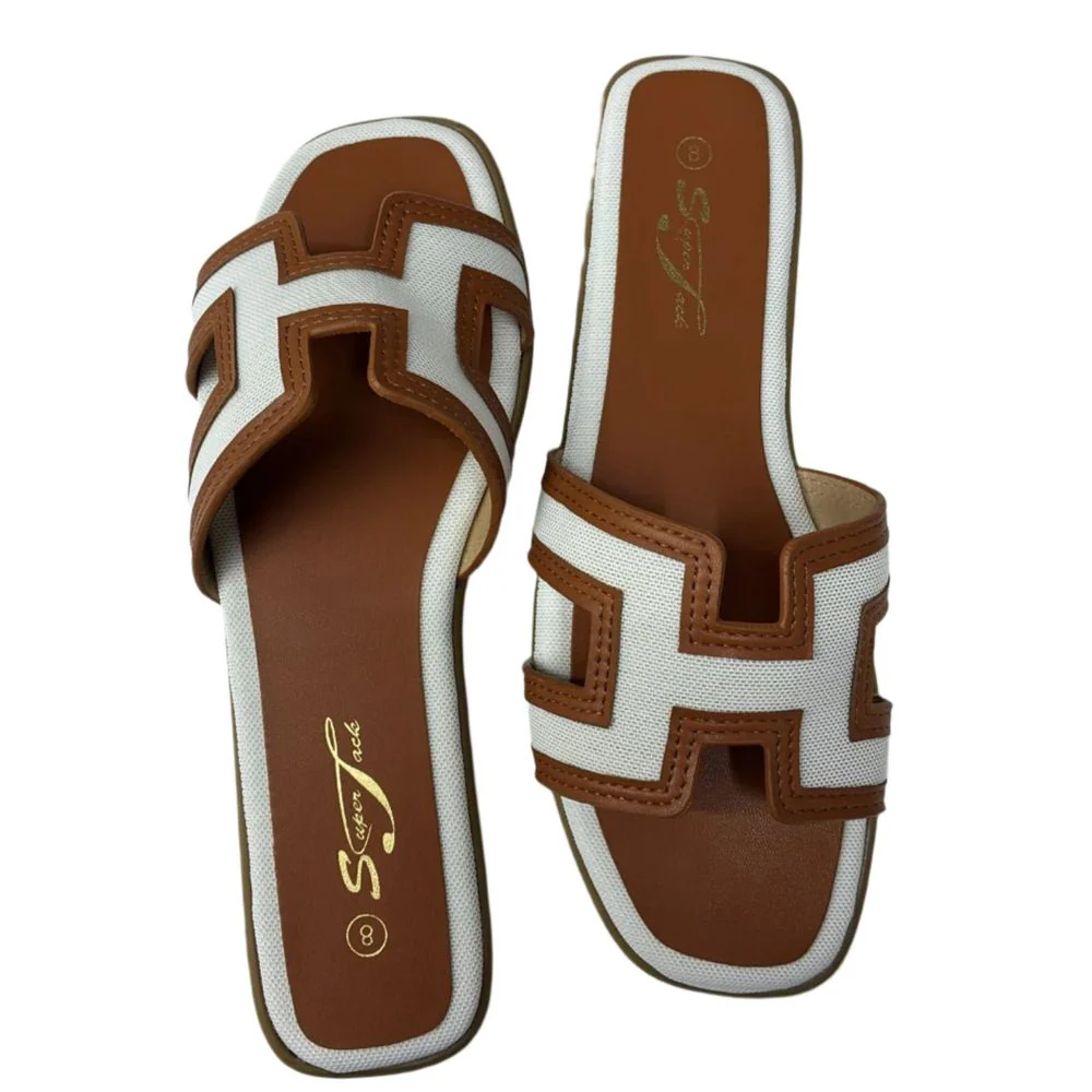 SuperJack White/Brown Sandal ā Style SJ2501 - Image 3