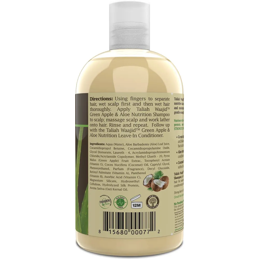 Taliah Waajid Green Apple and Aloe Nutrition Shampoo with Coconut - 12 oz - Image 3
