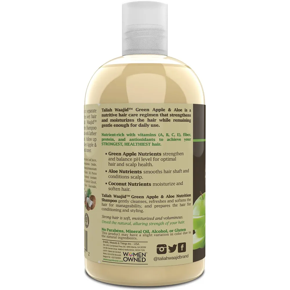 Taliah Waajid Green Apple and Aloe Nutrition Shampoo with Coconut - 12 oz - Image 4