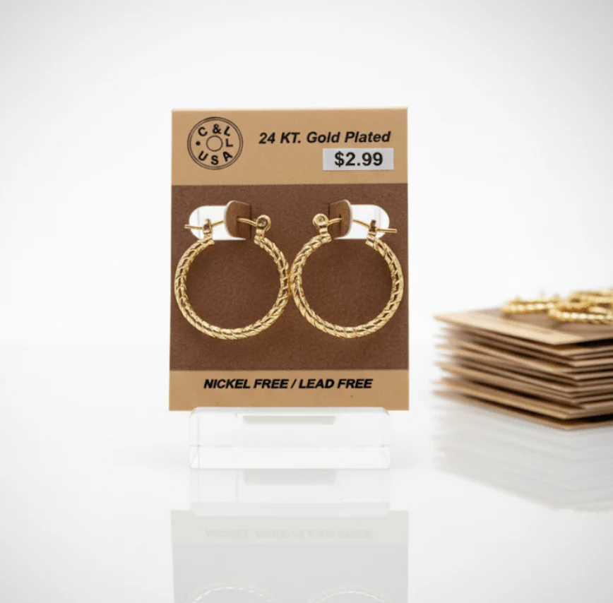 The C&L Fashion Jewelry Pincatch Earrings - Gold - Image 17