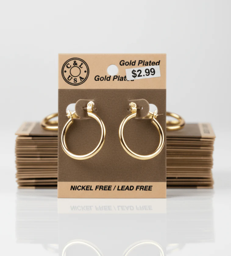 The C&L Fashion Jewelry Pincatch Earrings - Gold - Image 3