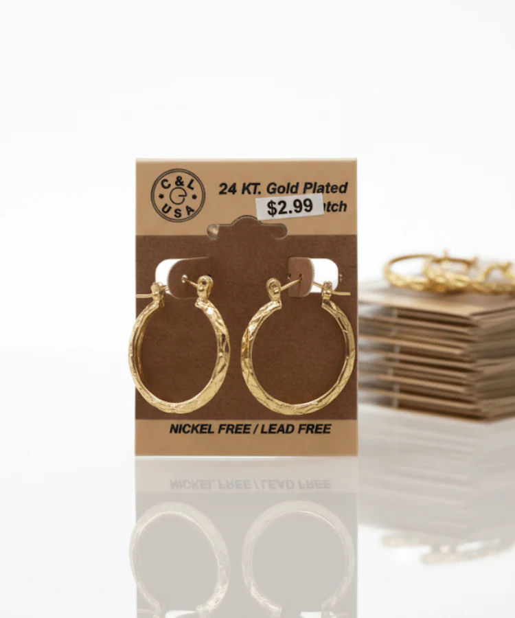 The C&L Fashion Jewelry Pincatch Earrings - Gold - Image 9