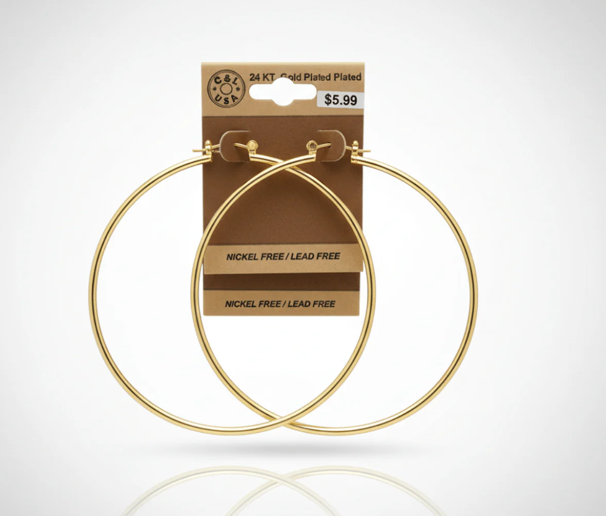 The C&L Fashion Jewelry Pincatch Earrings - Gold - Image 2