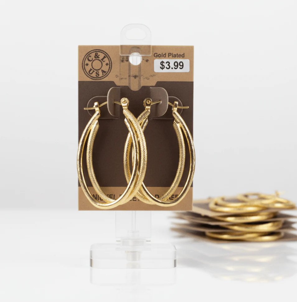 The C&L Fashion Jewelry Pincatch Earrings - Gold - Image 2