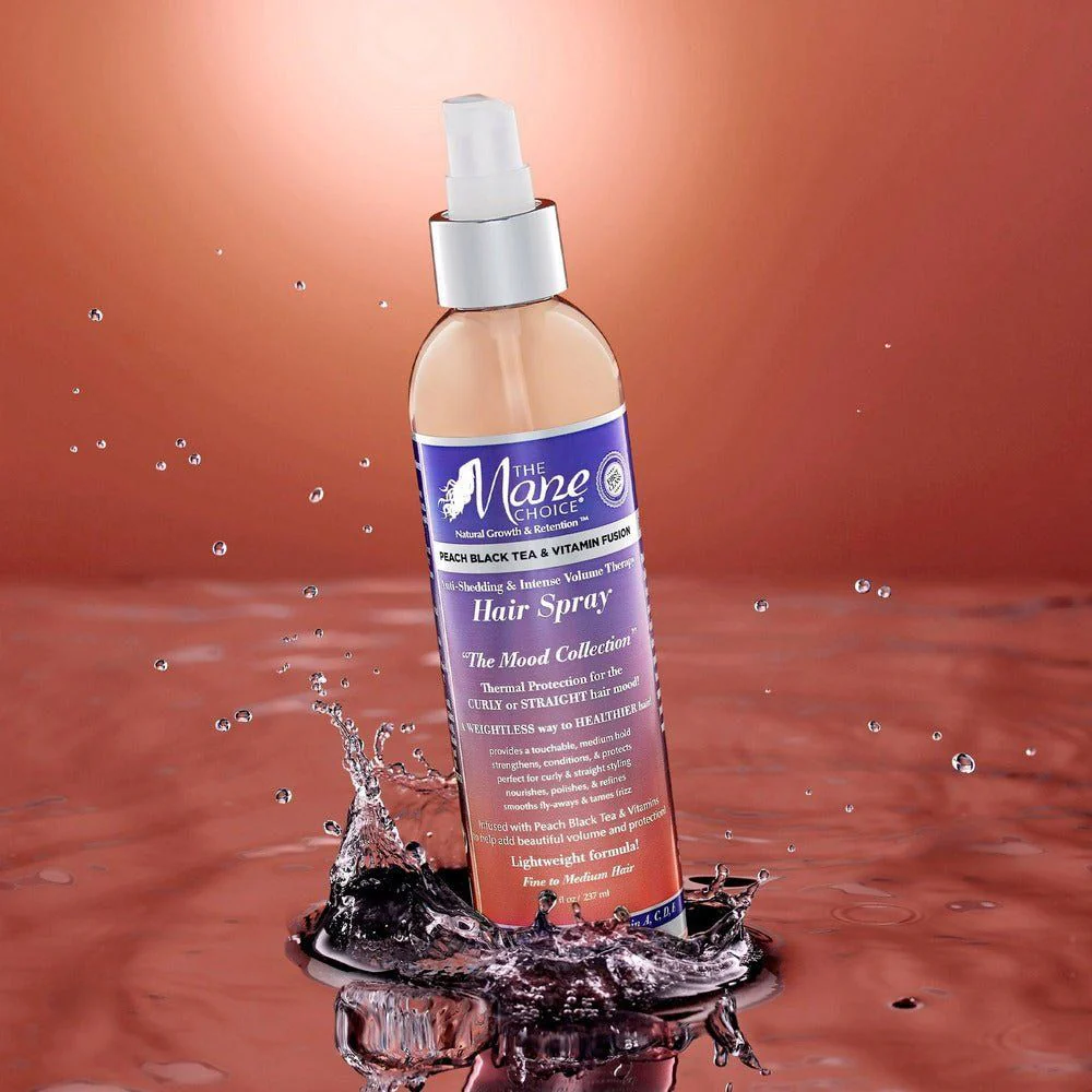 The Mane Choice Peach Black Tea & Vitamin Fusion Anti-Shedding Hair Spray 8oz - Image 2