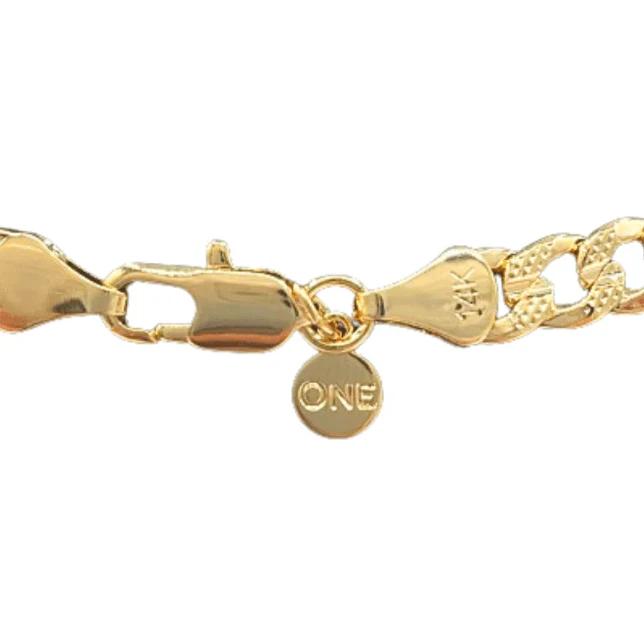The One Jewelry 14K Chain Flat Cuban Necklace - Gold - Image 3