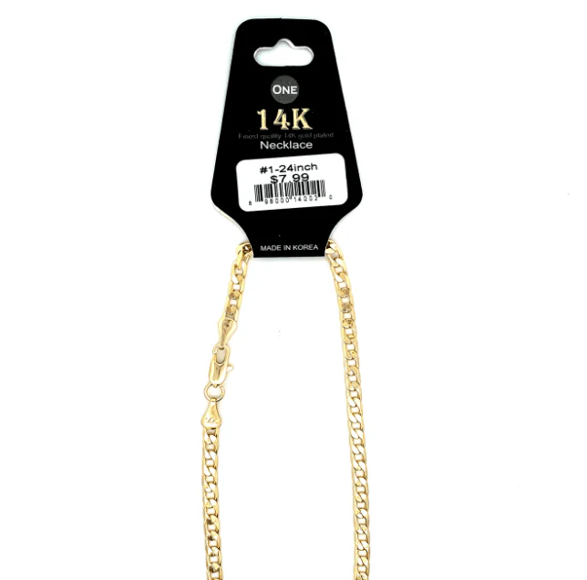 The One Jewelry 14K Chain Flat Cuban Necklace - Gold