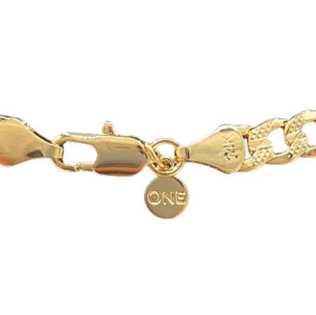 The One Jewelry 14K Chain Flat Cuban Necklace - Gold - Image 3