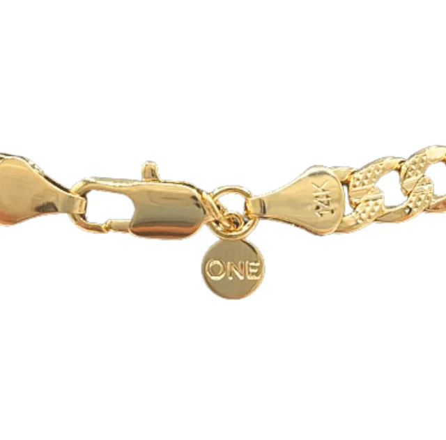 The One Jewelry 14K Chain Flat Cuban Necklace - Gold - Image 3