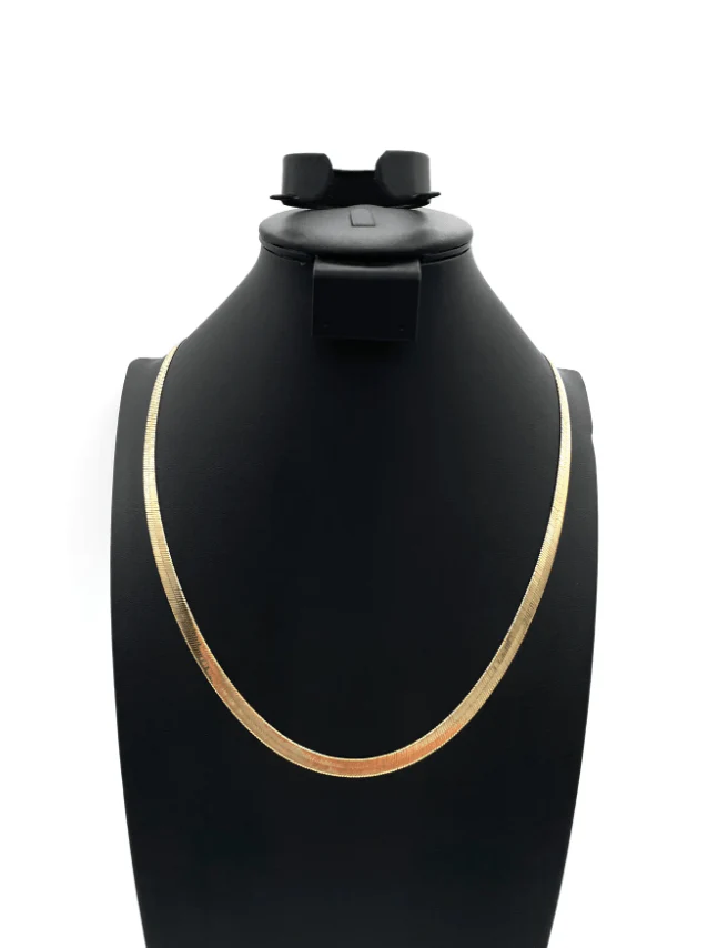 The One Jewelry 14K Chain Flat Cuban Necklace - Gold - Image 6