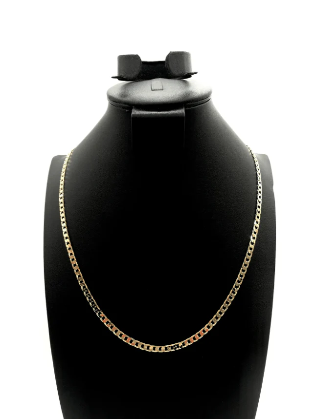 The One Jewelry 14K Chain Flat Cuban Necklace - Gold - Image 4