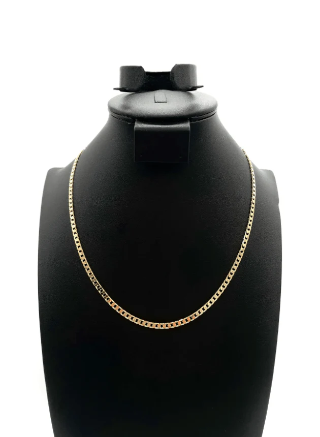 The One Jewelry 14K Chain Flat Cuban Necklace - Gold - Image 6