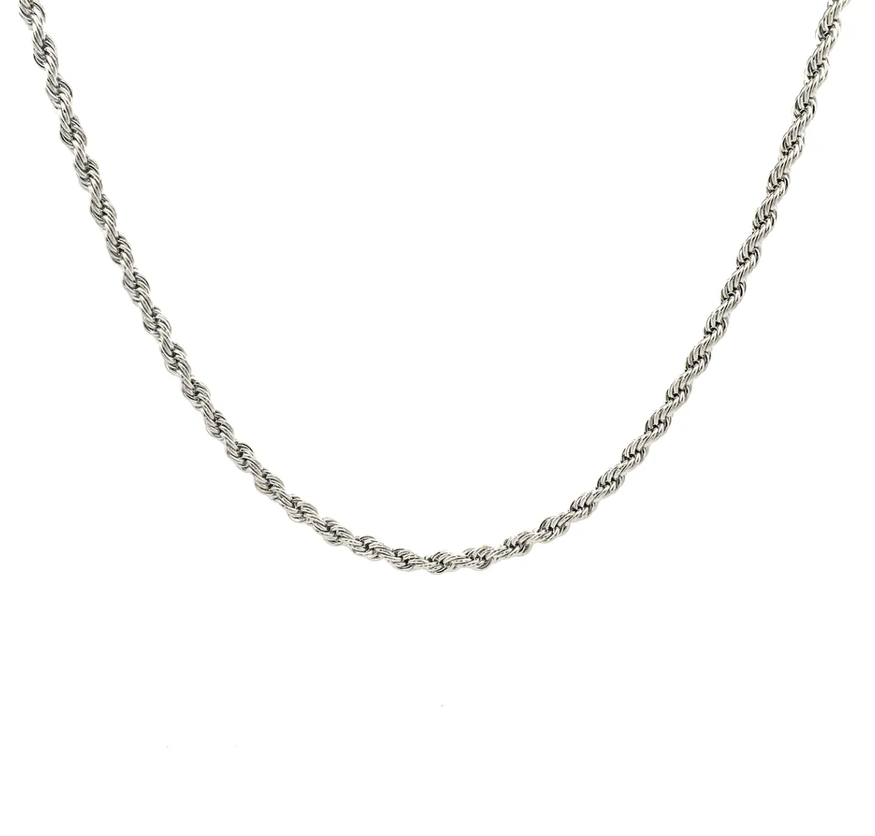 The One Jewelry 14K Rope Chain Necklace - Silver