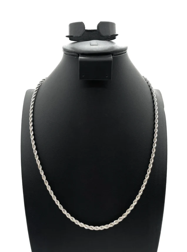 The One Jewelry 14K Rope Chain Necklace - Silver - Image 2