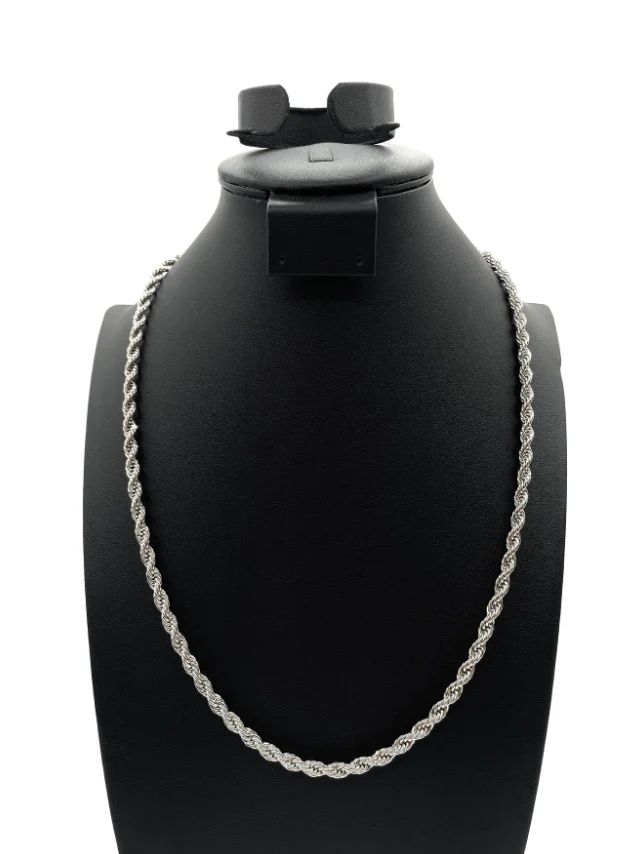 The One Jewelry 14K Rope Chain Necklace - Silver - Image 3