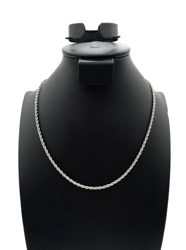 The One Jewelry 14K Rope Chain Necklace - Silver - Image 5