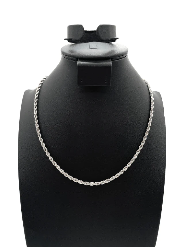 The One Jewelry 14K Rope Chain Necklace - Silver - Image 6