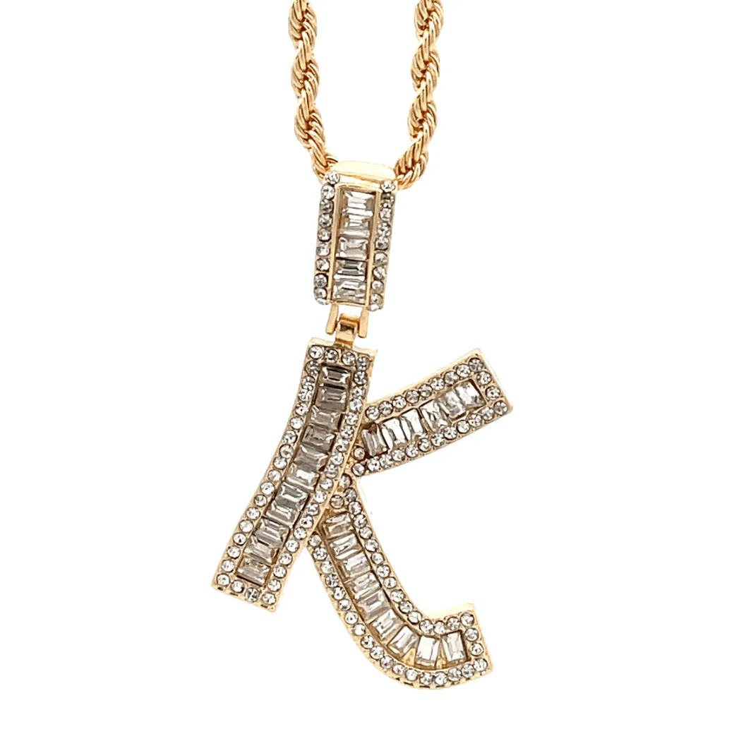 The One Jewelry Baguette Initial Necklace - Letter Pendant - Image 10