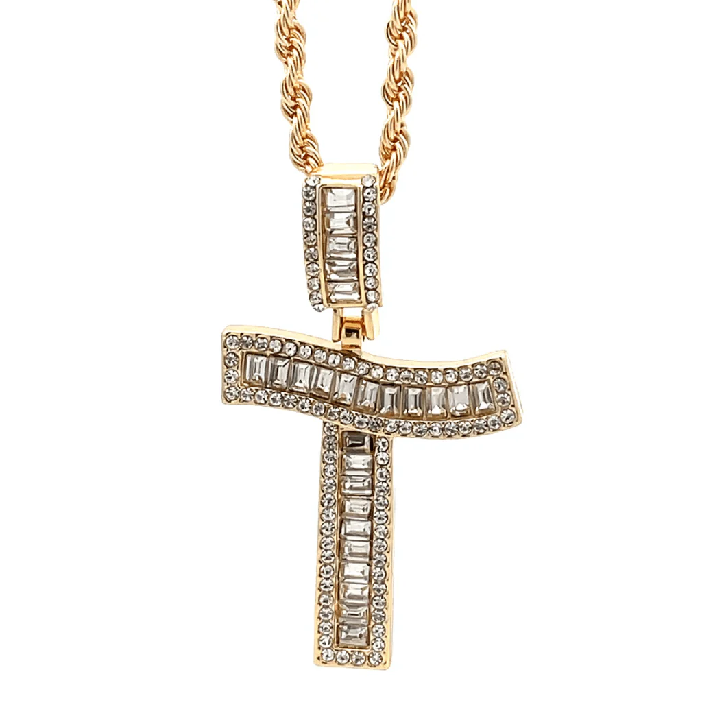The One Jewelry Baguette Initial Necklace - Letter Pendant - Image 6