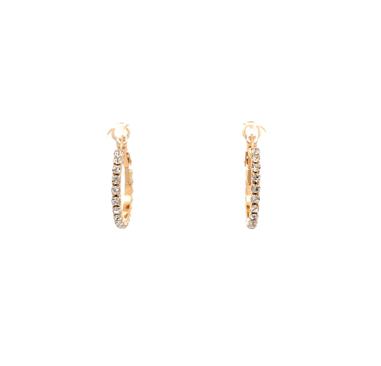 The One Jewelry Bling Bling Rhinestone Hoop Earrings - 20mm