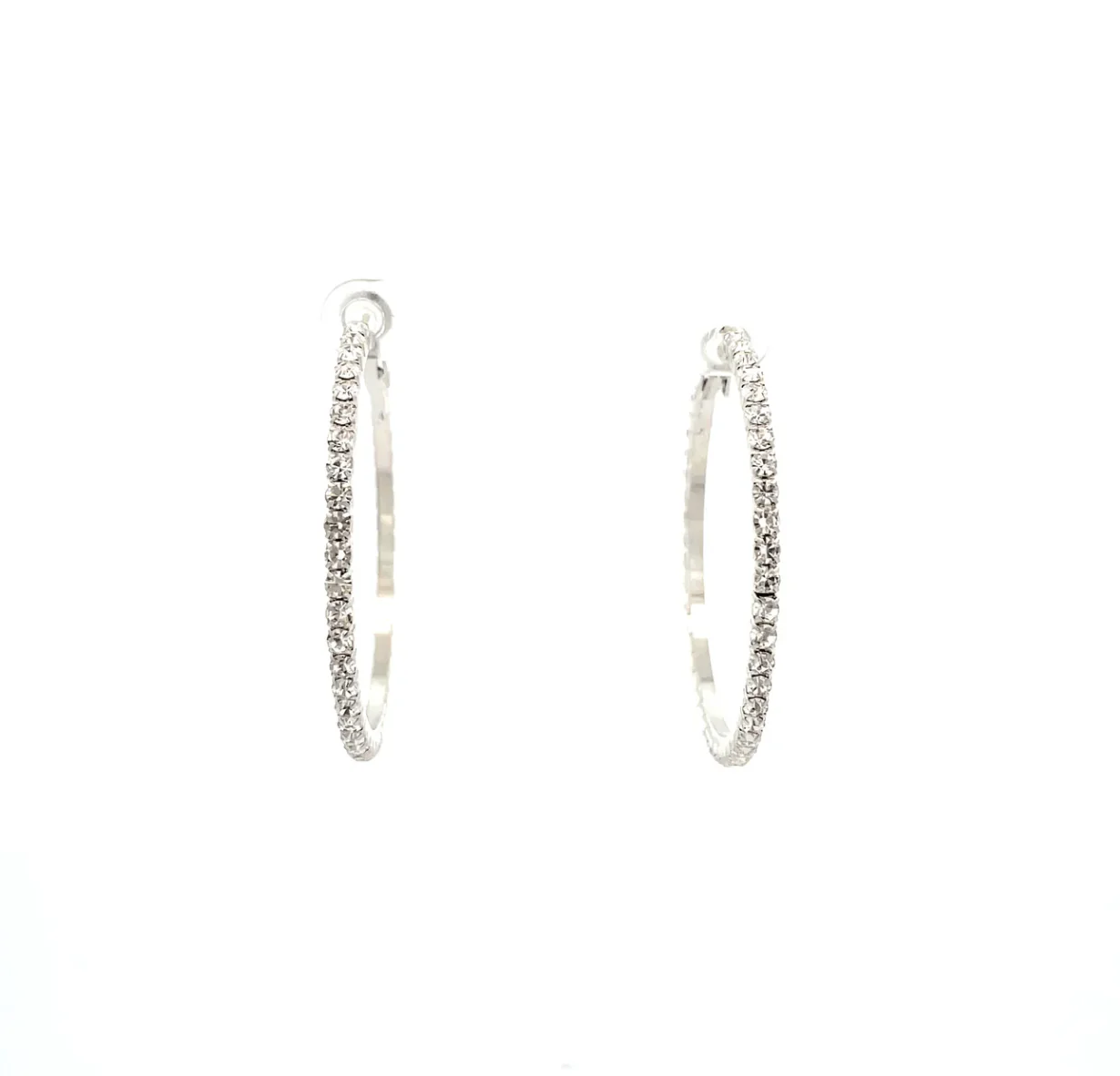 The One Jewelry Bling Bling Rhinestone Hoop Earrings - 20mm - Image 10