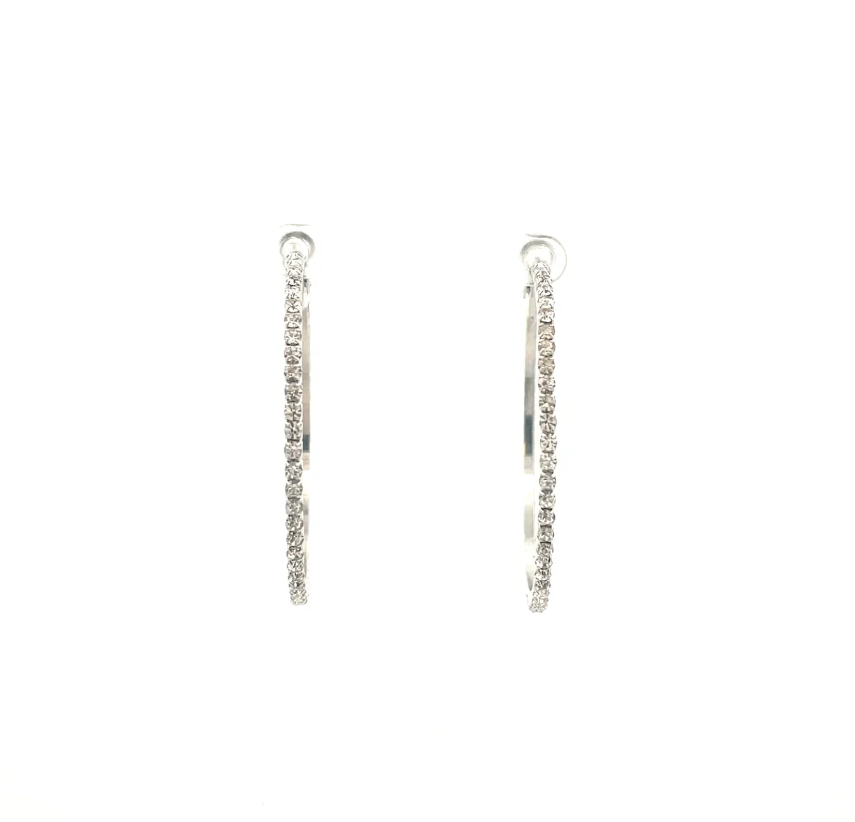 The One Jewelry Bling Bling Rhinestone Hoop Earrings - 20mm - Image 11