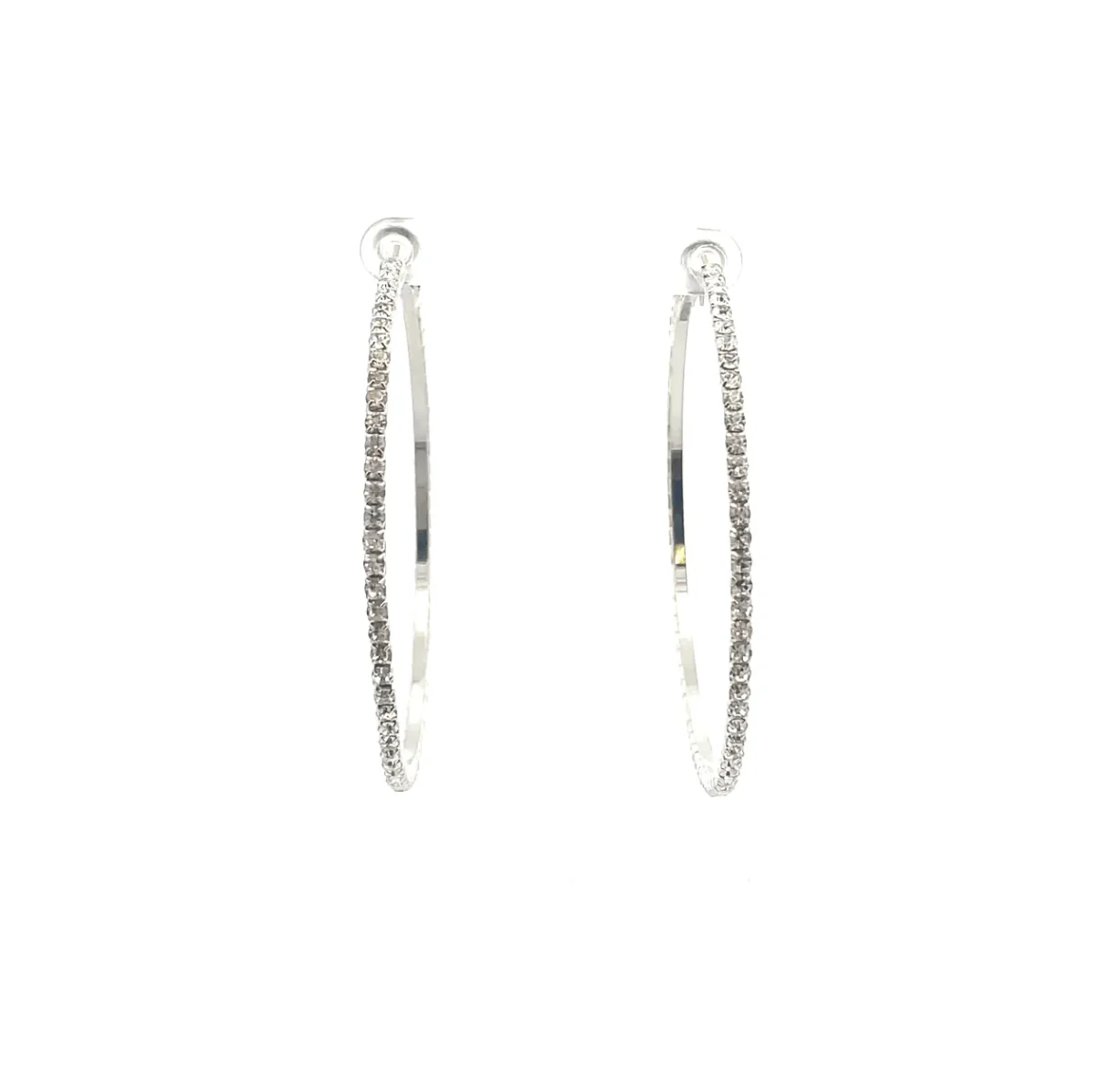 The One Jewelry Bling Bling Rhinestone Hoop Earrings - 20mm - Image 12