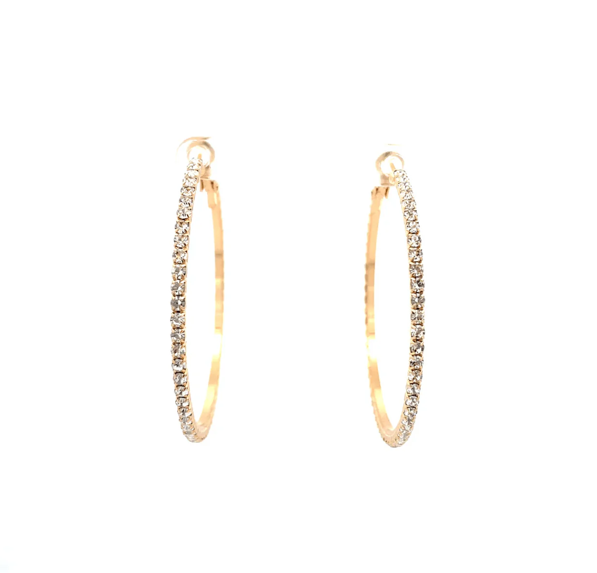 The One Jewelry Bling Bling Rhinestone Hoop Earrings - 20mm - Image 4