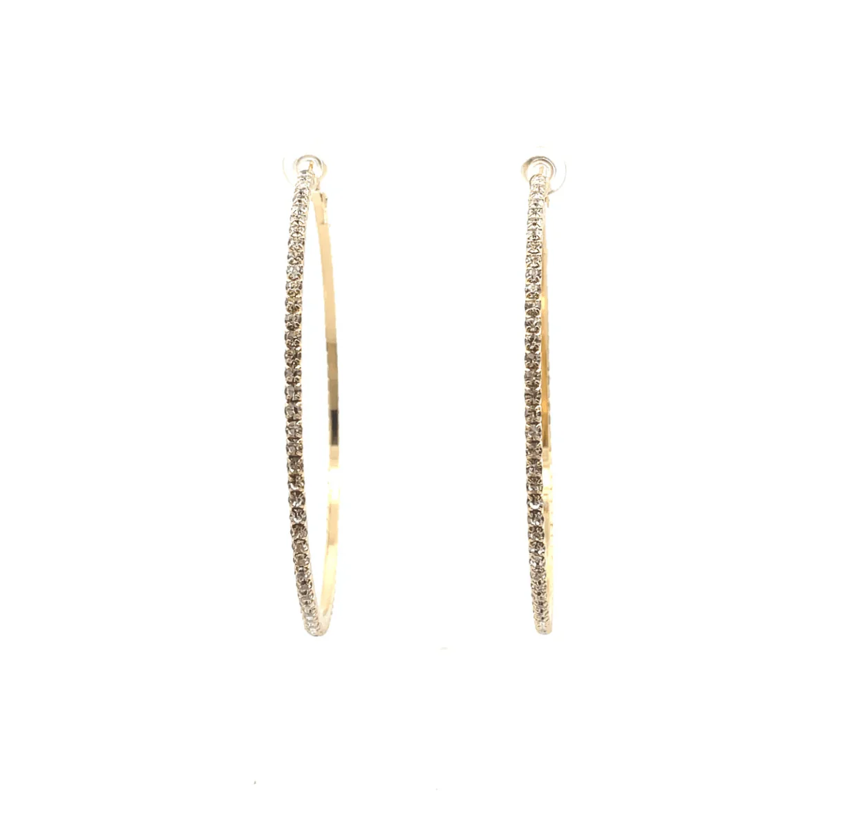 The One Jewelry Bling Bling Rhinestone Hoop Earrings - 20mm - Image 6