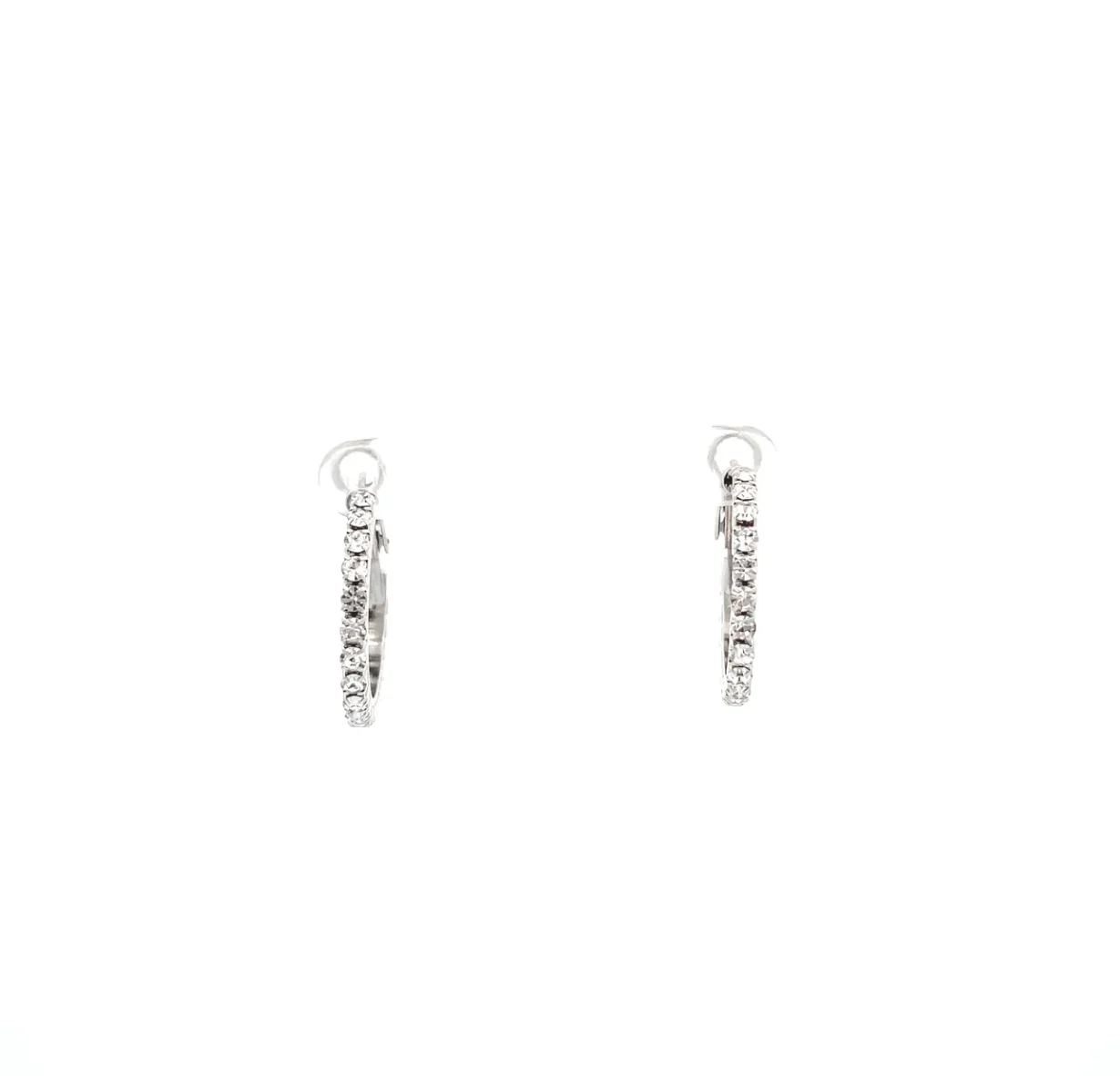 The One Jewelry Bling Bling Rhinestone Hoop Earrings - 20mm - Image 8