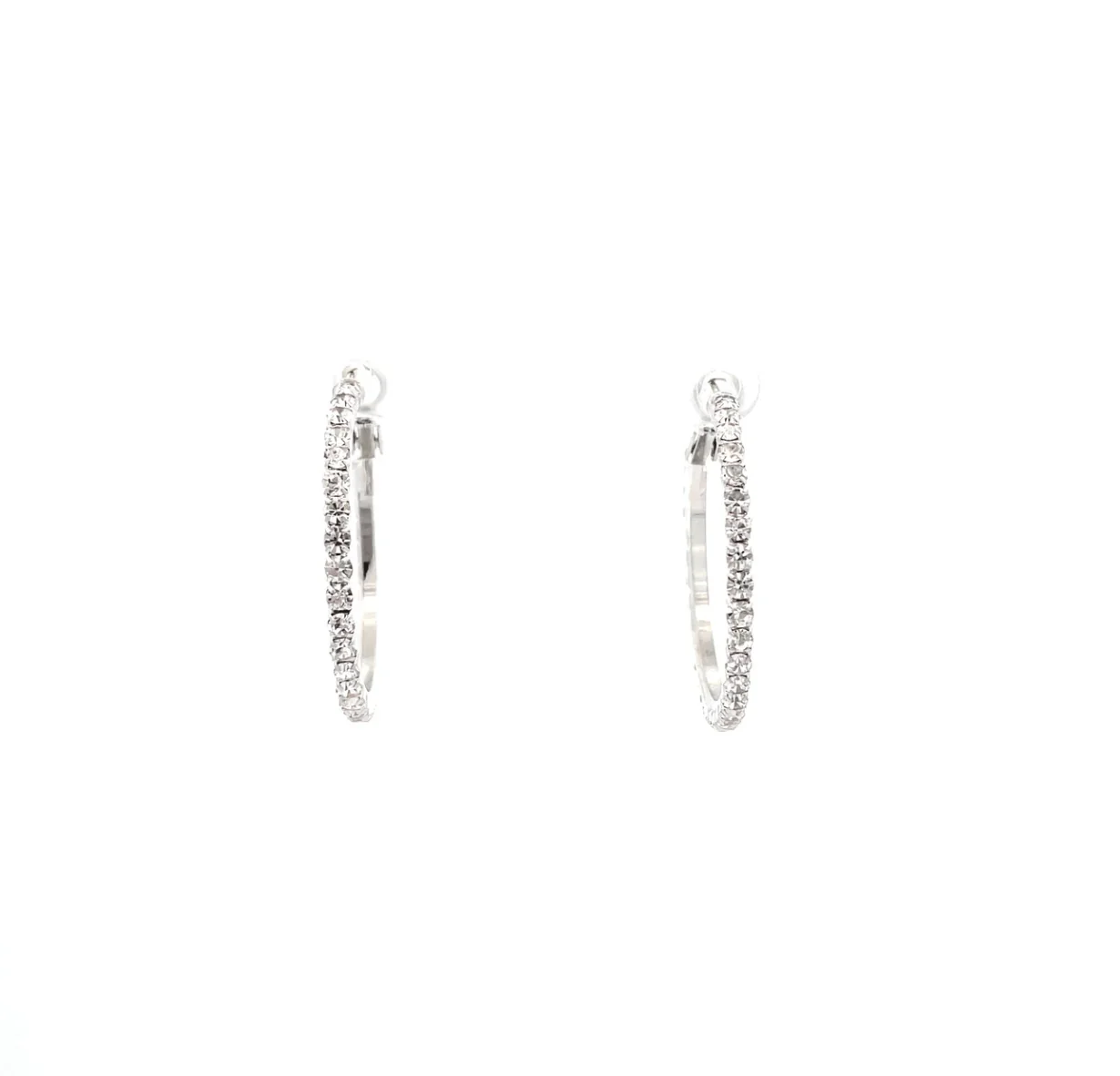 The One Jewelry Bling Bling Rhinestone Hoop Earrings - 20mm - Image 9