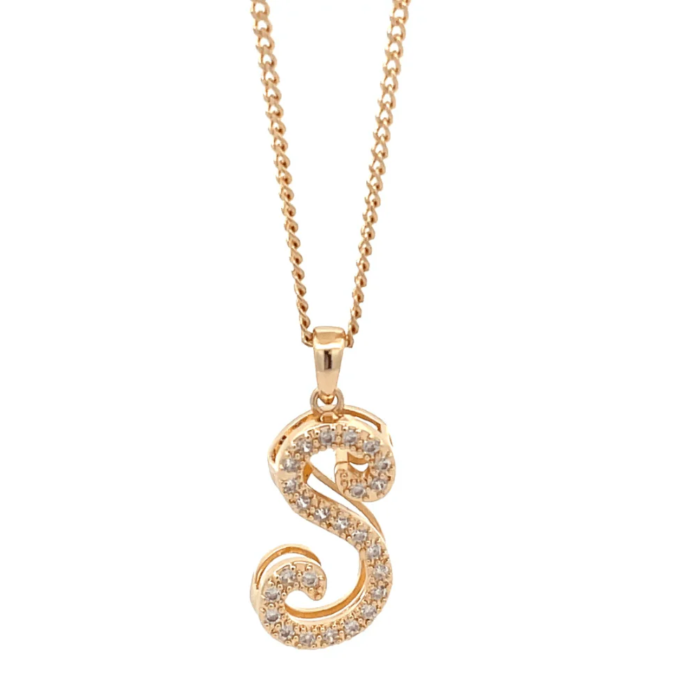 The One Jewelry Fancy Stone Initial Necklace - Letter Pendant - Image 11