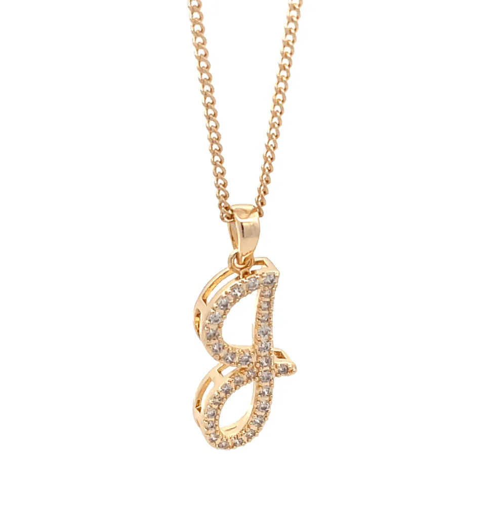 The One Jewelry Fancy Stone Initial Necklace - Letter Pendant - Image 5