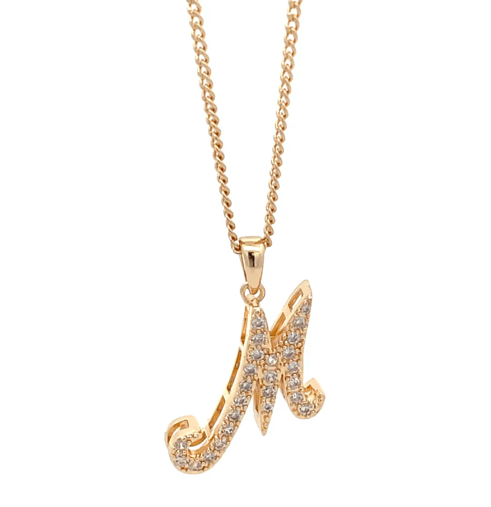 The One Jewelry Fancy Stone Initial Necklace - Letter Pendant - Image 8