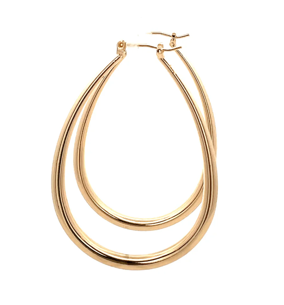 The One Jewelry Hollow Plain Design Earring - Oval - Image 2