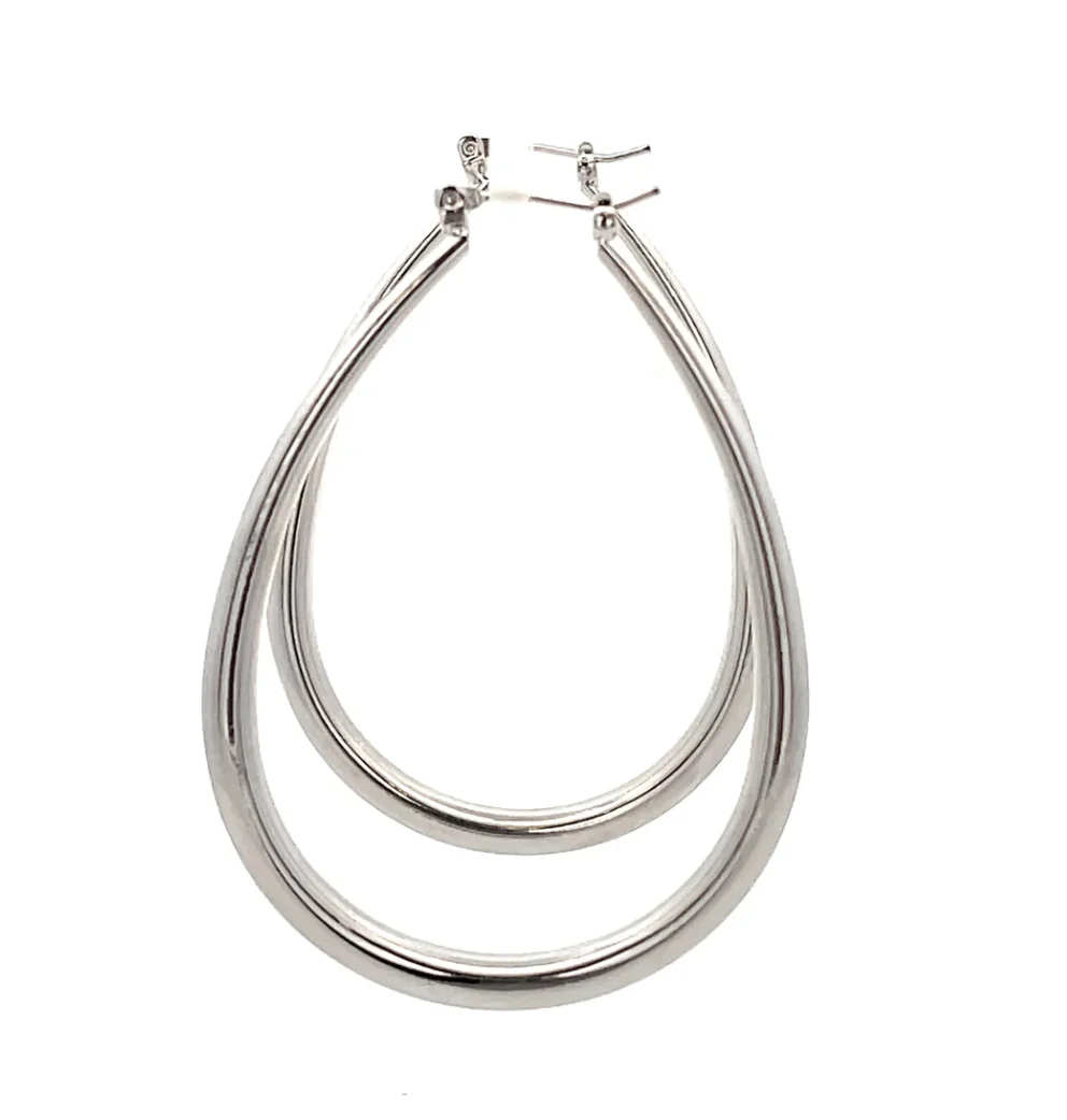 The One Jewelry Hollow Plain Design Earring - Oval - Image 6