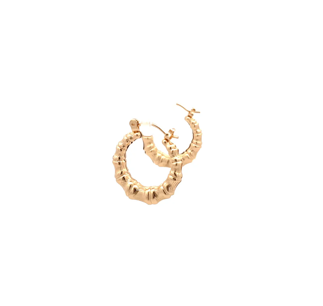 The One Jewelry New Bamboo Hoop Earrings 21mm - Gold Style