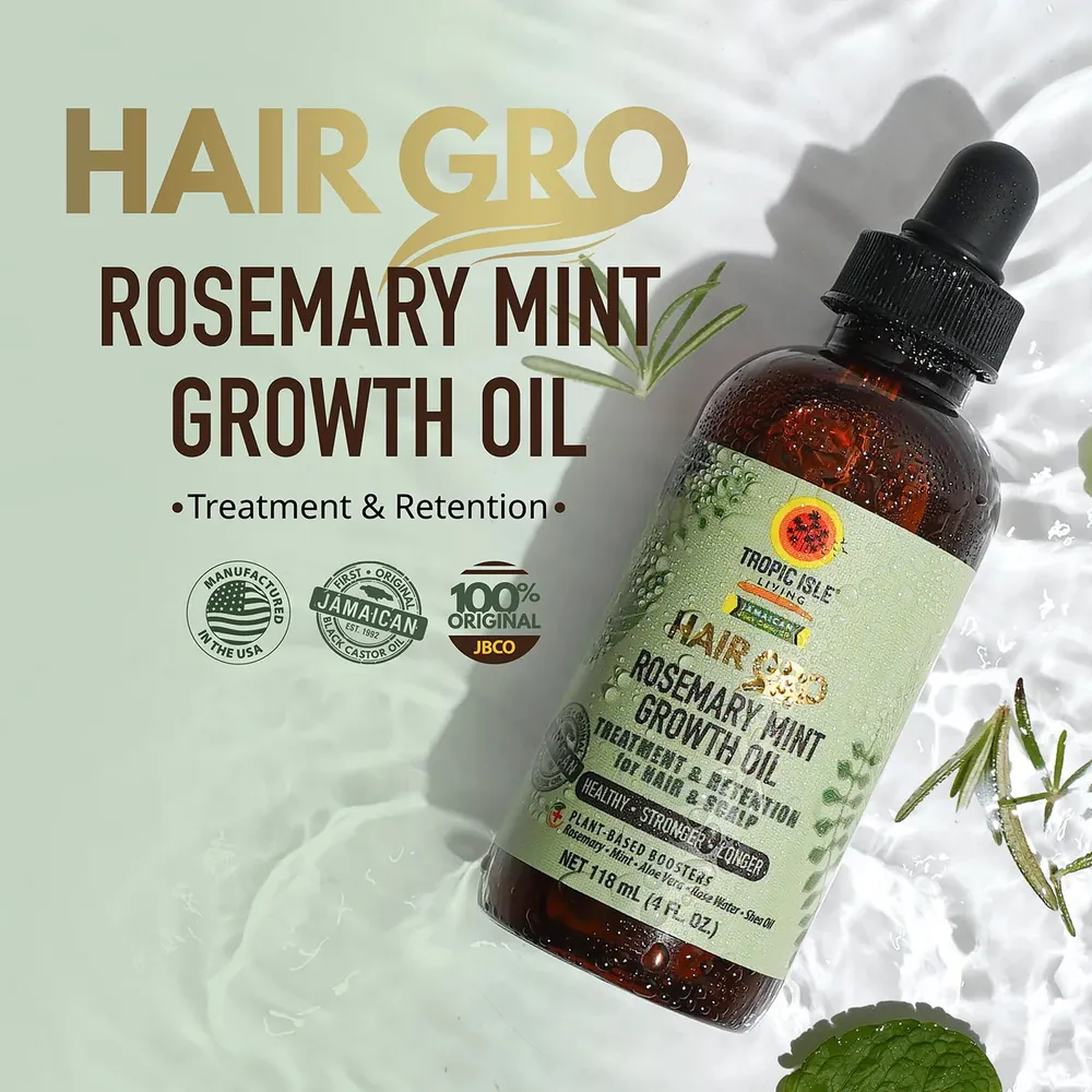 Tropic Isle Hair Gro Rosemary Mint Growth Oil – 4 oz - Image 3