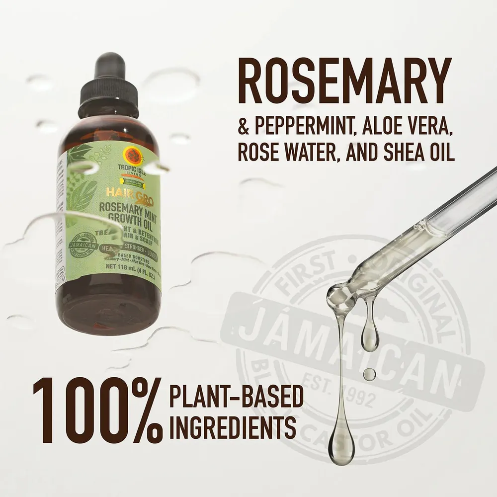 Tropic Isle Hair Gro Rosemary Mint Growth Oil – 4 oz - Image 4