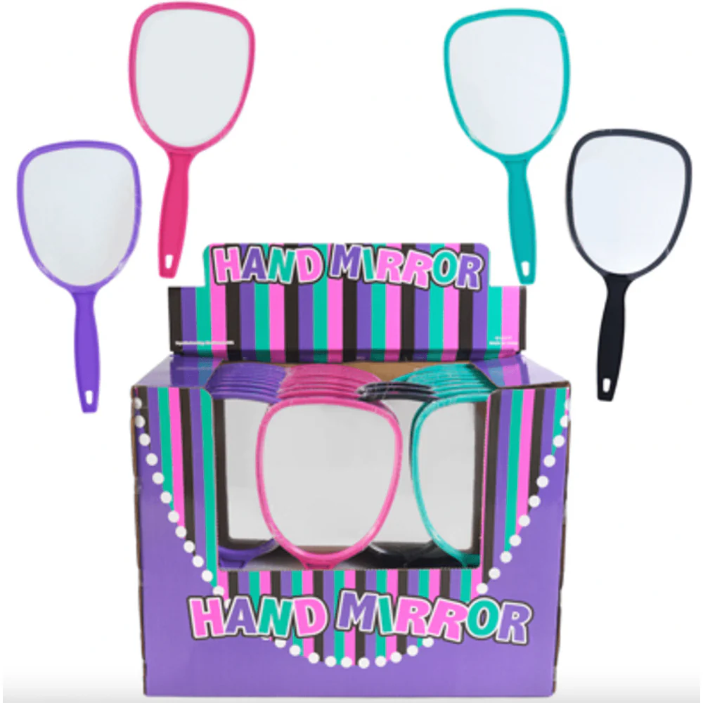 TV Hand Mirror Styling Mirror with Handle - White - Image 2