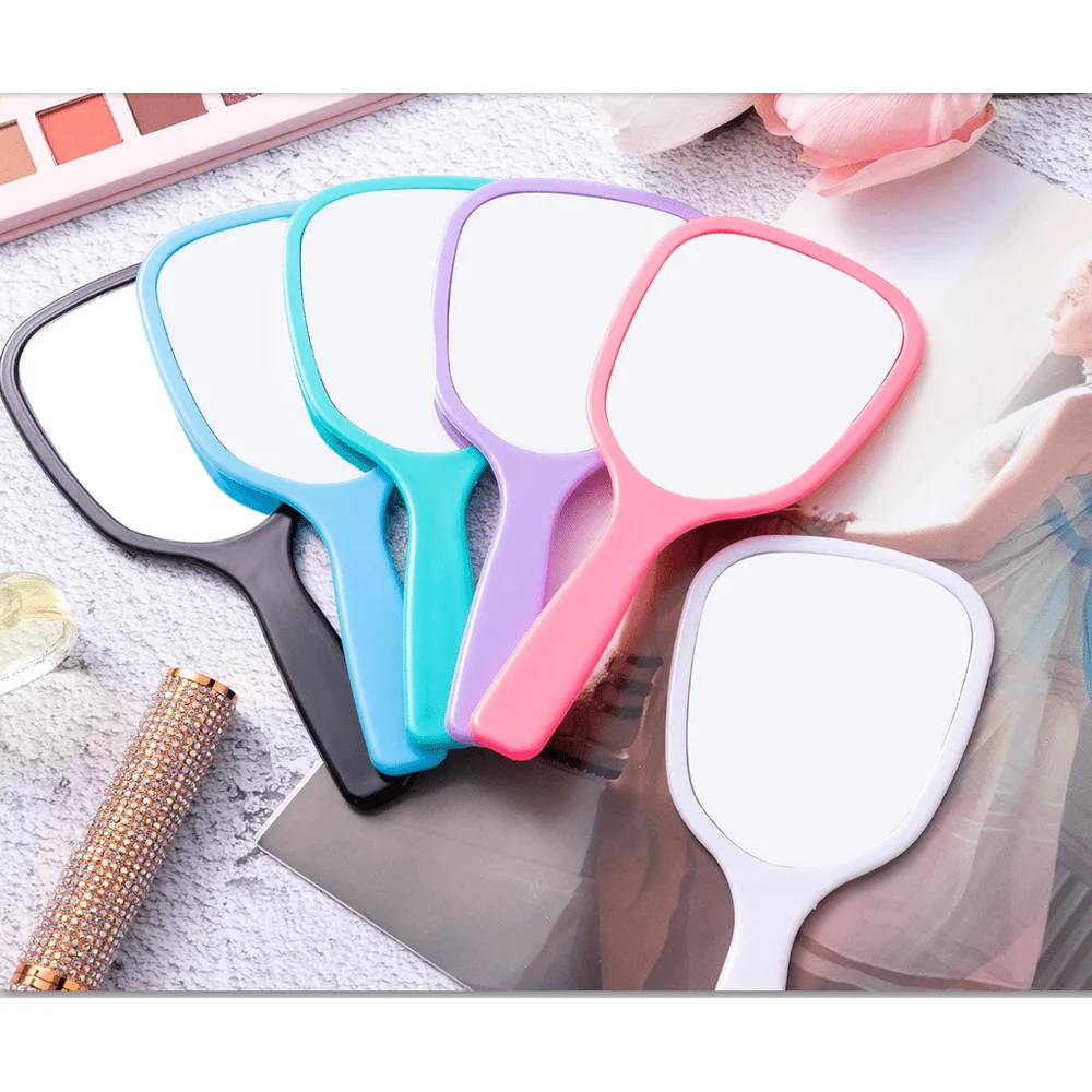 TV Hand Mirror Styling Mirror with Handle - White - Image 5