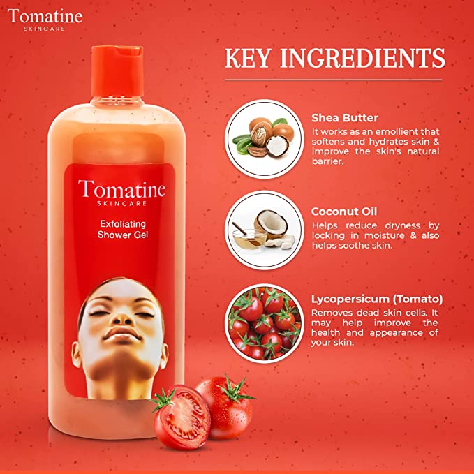 Tomatine Exfoliating Shower Gel – 1000ml - Image 4