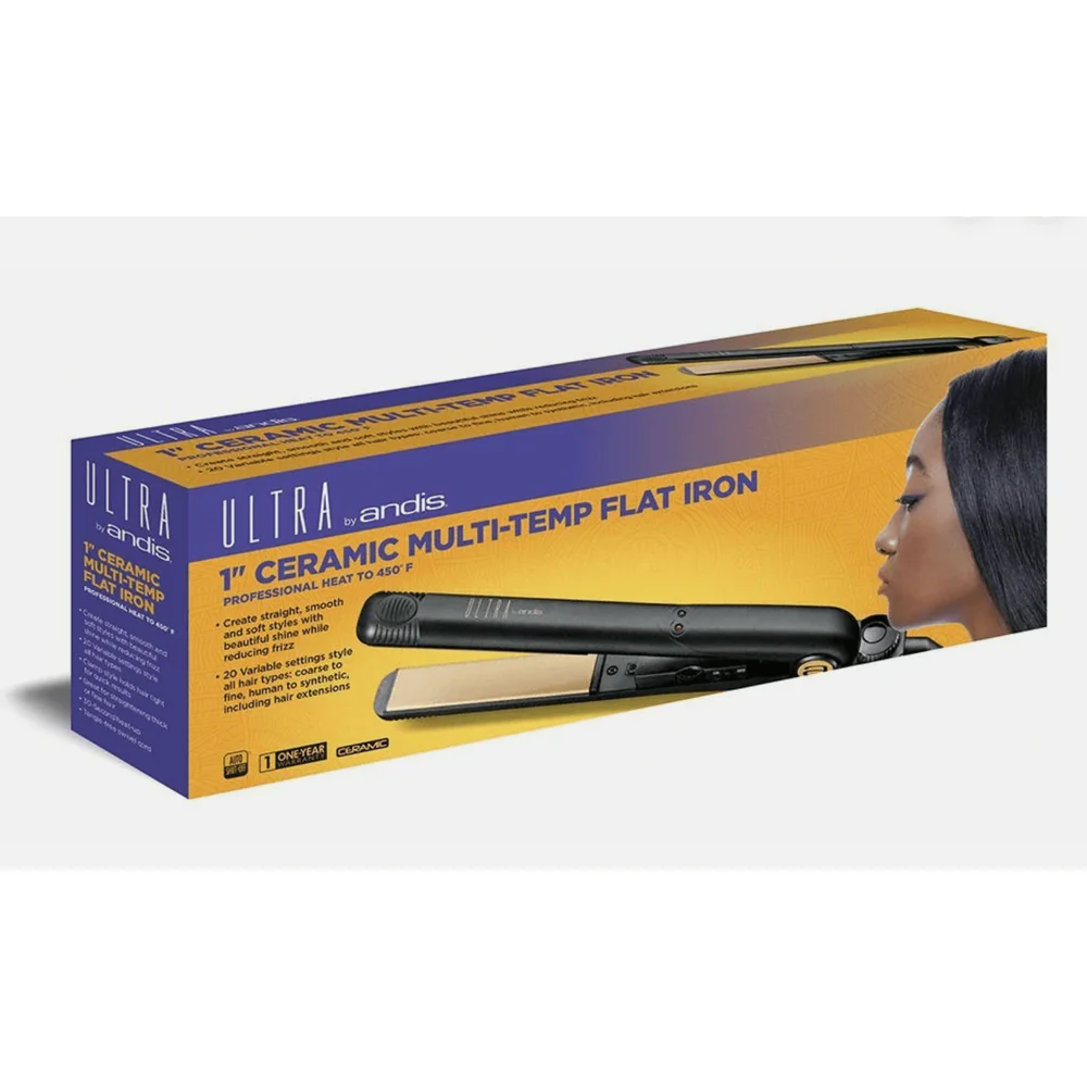 Ultra by Andis 1" Ceramic Flat Iron β Multi-Temp Styling for Smooth, Frizz-Free Hair - Image 2