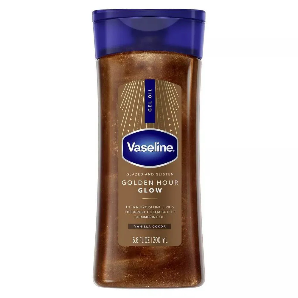 Vaseline Glazed & Glisten Vanilla Cocoa Shimmering Gel Body Oil – 6.8oz