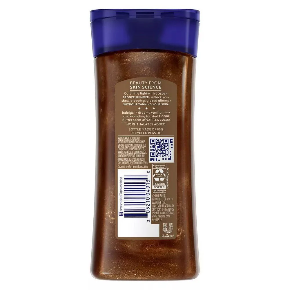 Vaseline Glazed & Glisten Vanilla Cocoa Shimmering Gel Body Oil – 6.8oz - Image 2