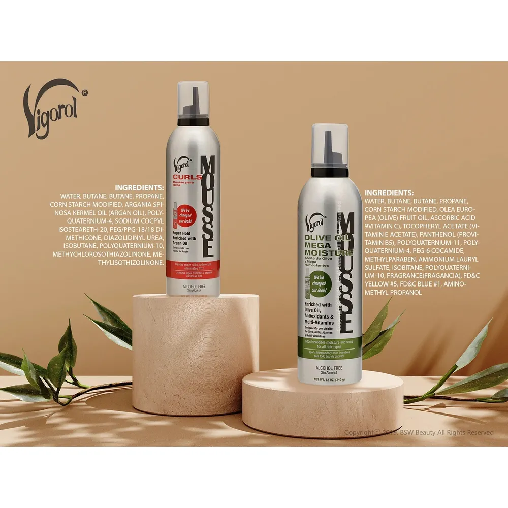Vigorol Olive Oil Moisture Mousse - For Chemically Treated Hair - Image 7