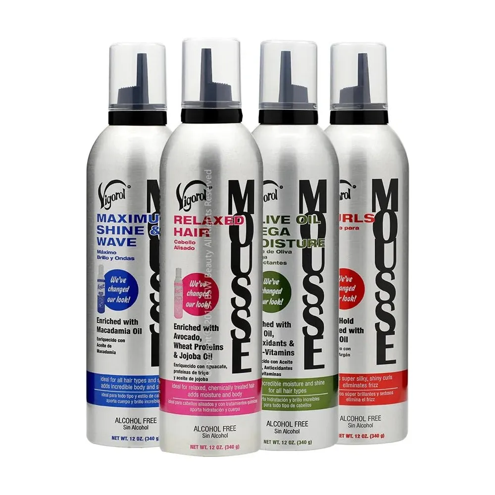 Vigorol Olive Oil Moisture Mousse - For Chemically Treated Hair - Image 6