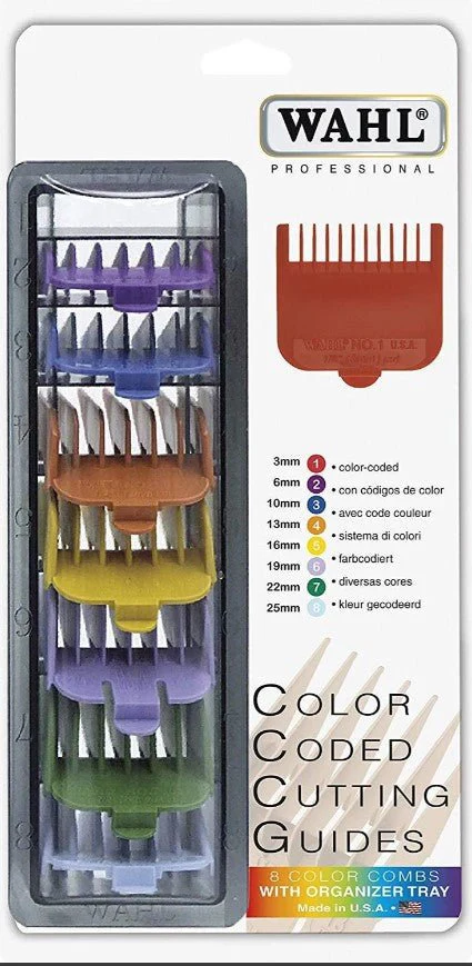 Wahl Colour Cutting Guides Set Plastic Comb Attachments โ 8 Pack